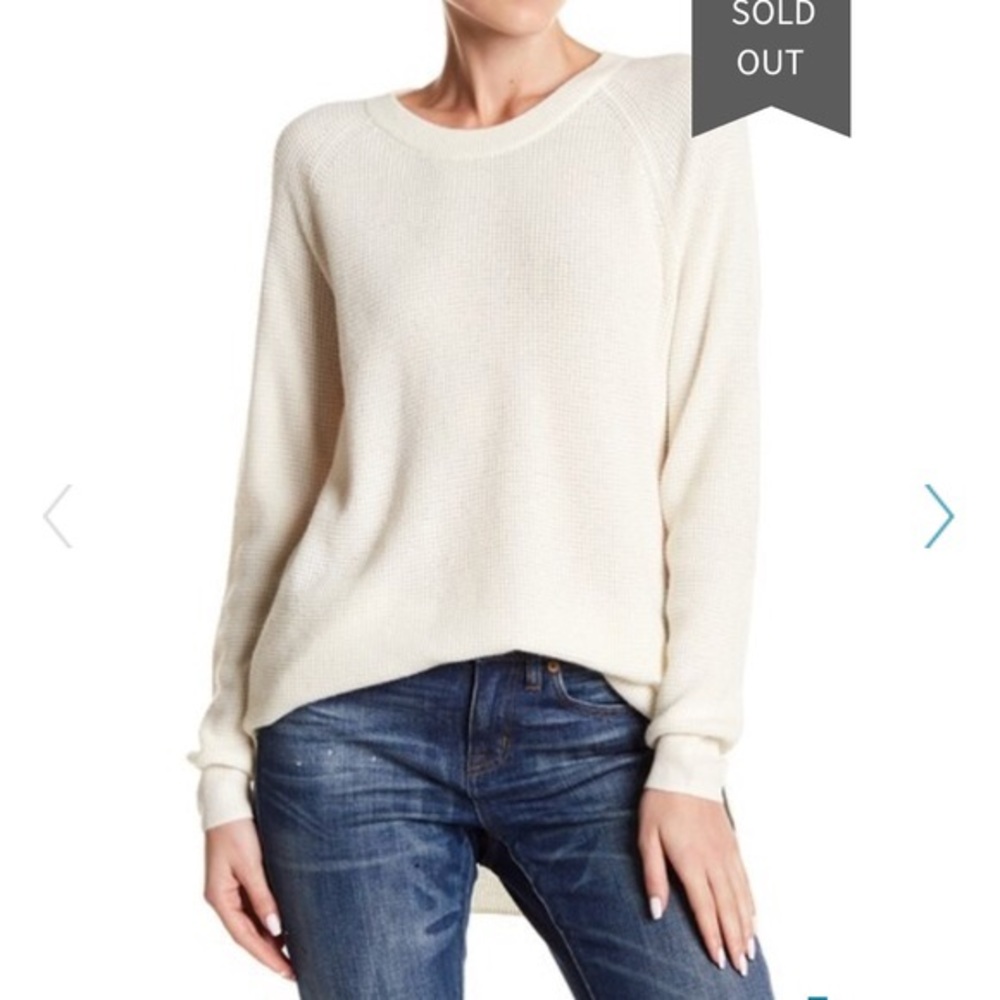 Madewell waffle knit pullover sweater cream XS